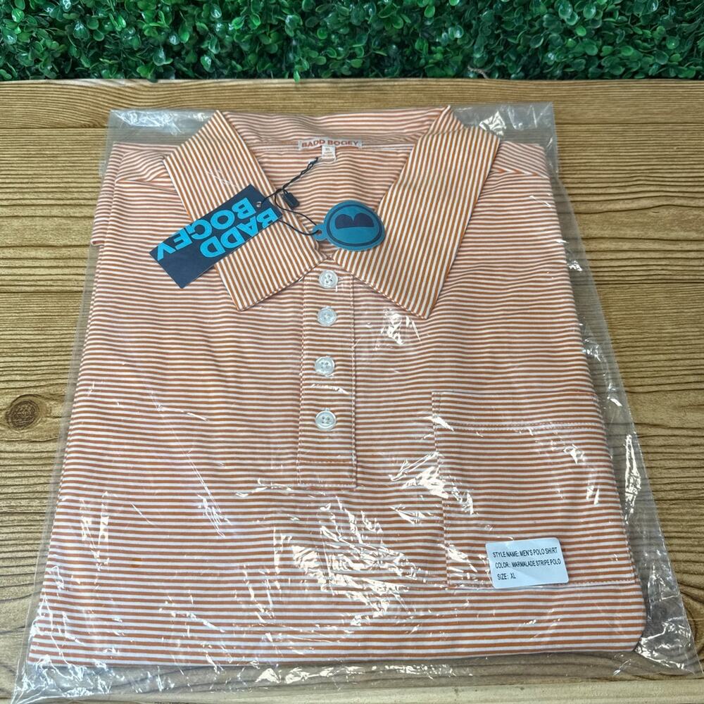 NWT Badd Bogey Mens Golf Polo Shirt Marmalade Sz XL New Mens Gift